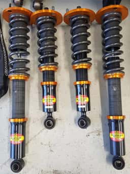 Jack Phillips JDM (page): "Shockworks fully adjustable coilovers. Suit r33 gts/gtst and r34 gt. 8kg front 6kg rear. Condition