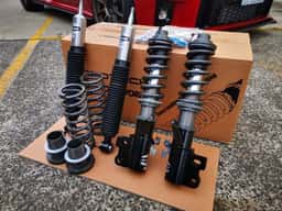 Import Monster (page): "Shockworks coilovers for GR Yaris now in stock! Amazing ride quality, vastly improved handling and