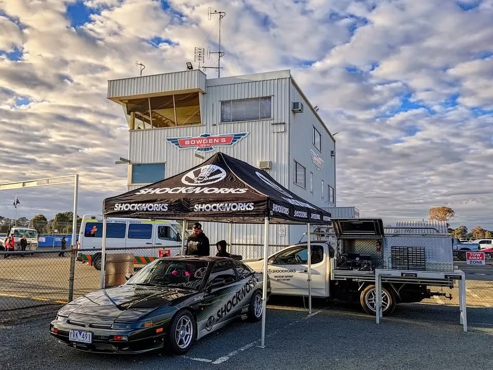 Shockworks is out at Winton today for @austimeattack Debuting Chris' 180sx that we have all worked tirelessly on in the past few weeks.