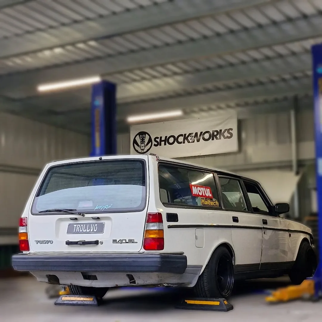 Just your average every day Volvo 240 longroof drift car.